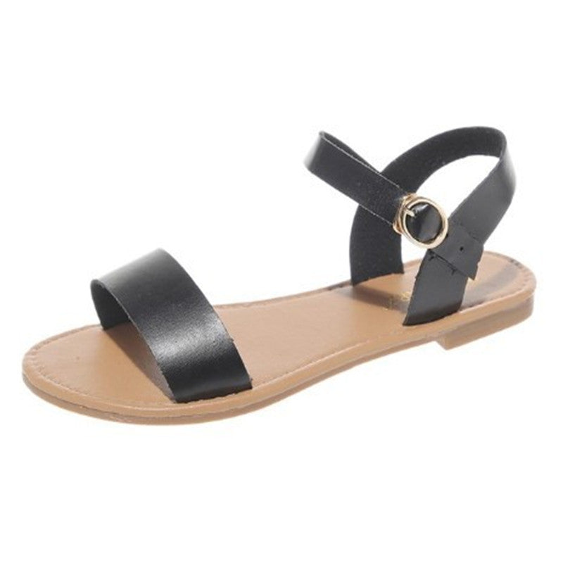 Colored Open-Toe Flat Sandals