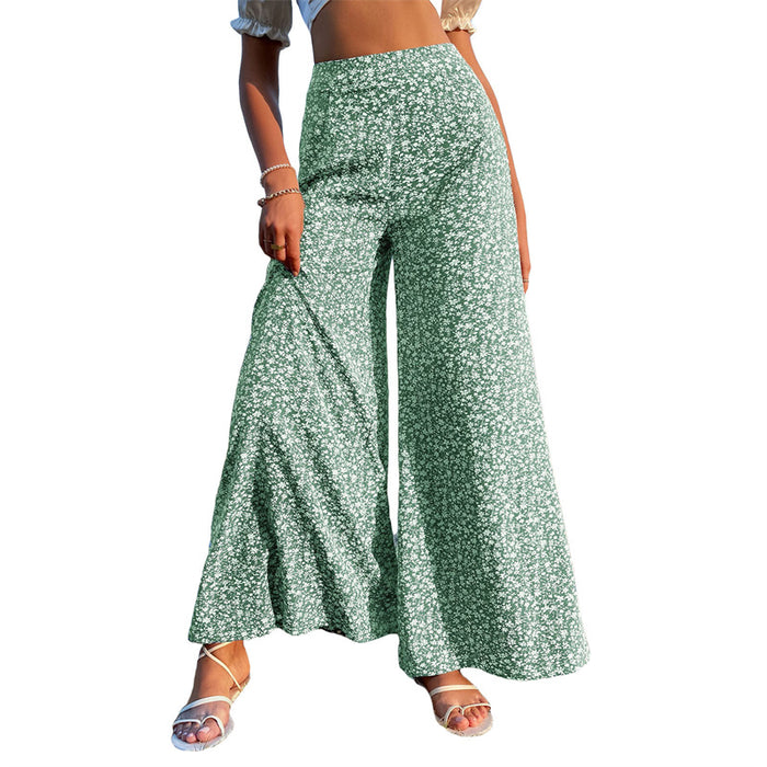 A woman wearing Beachy Cover Ups' Stretchy High Waist Wide Leg Beach Pants.