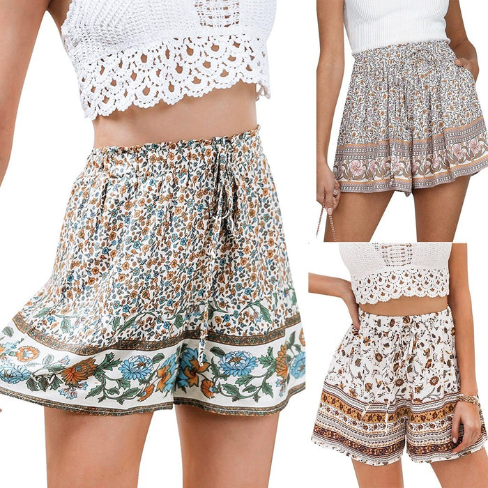 Beachy Cover Ups' Beach Drawstring Summer Shorts, with a floral print, perfect for summer.