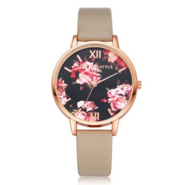 Rose Watch With Leather Strap And Gold Siding Luxury Watches