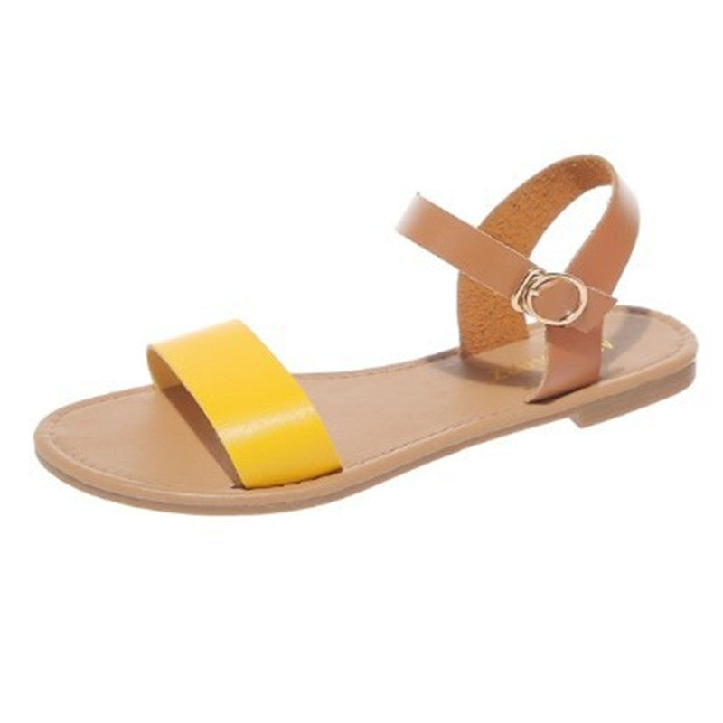 Colored Open-Toe Flat Sandals