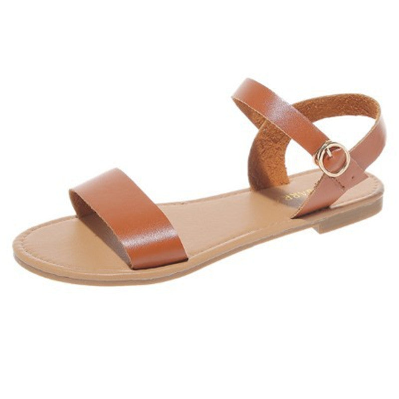 Colored Open-Toe Flat Sandals