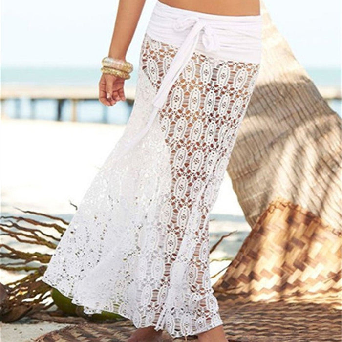 2-in-1 Solid Beach Dress Skirt - Beachy Cover Ups