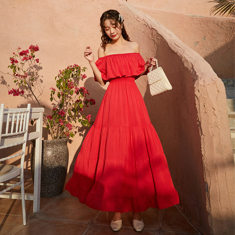 One shoulder beach dress sale