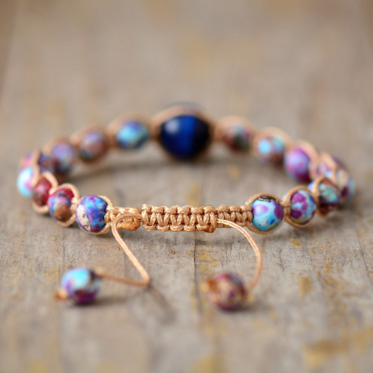 Emperor Stone Gem Beads Hand Woven Friendship Bracelet Adjustable
