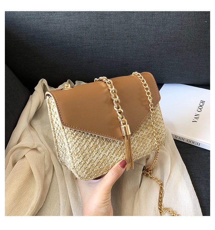 Chained Classy Woven Shoulder Bag - Beachy Cover Ups