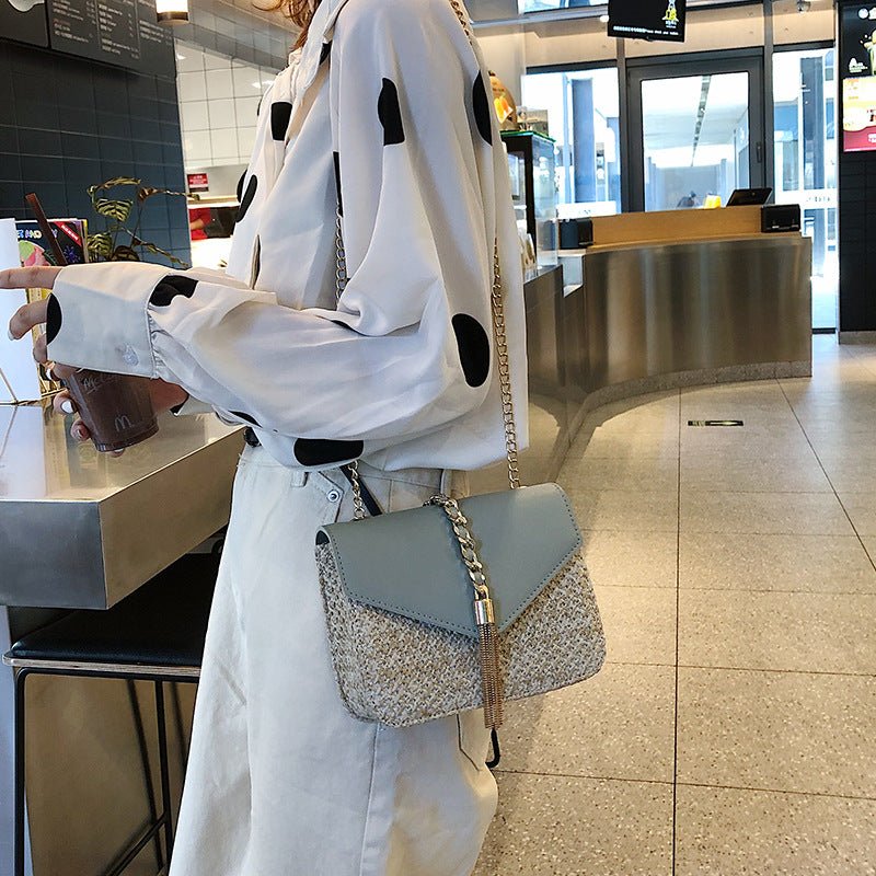 Chained Classy Woven Shoulder Bag - Beachy Cover Ups