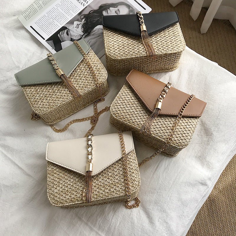 Chained Classy Woven Shoulder Bag - Beachy Cover Ups