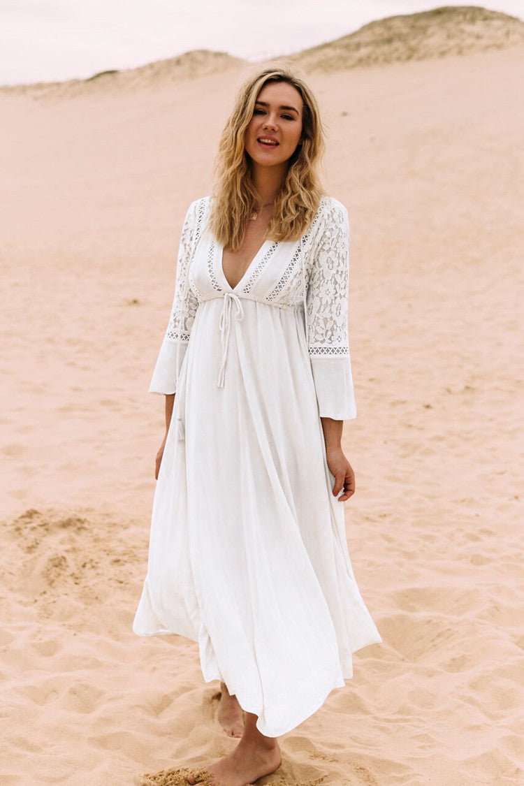 Charming Long Beach Dress - Beachy Cover Ups