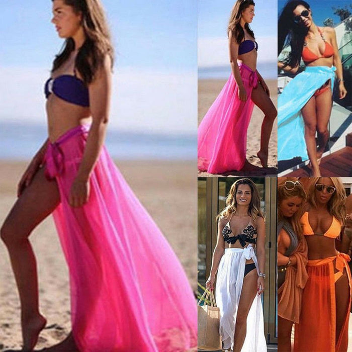 Chiffon Beach Skirt - Beachy Cover Ups