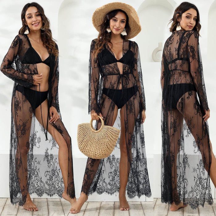 Fashion Lace Waist Ties Beach Cover-up - Beachy Cover Ups