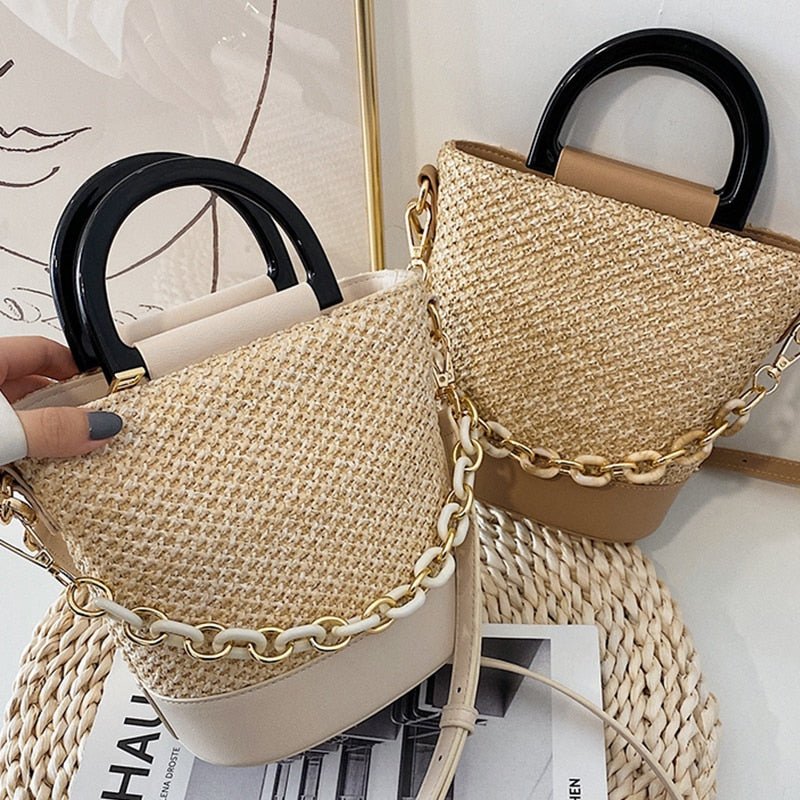Straw Beach Handbag - Beachy Cover Ups