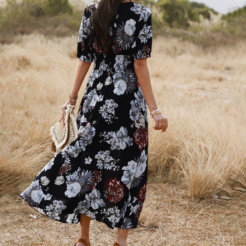 Summer Beach Elastic Waist Dress - Beachy Cover Ups
